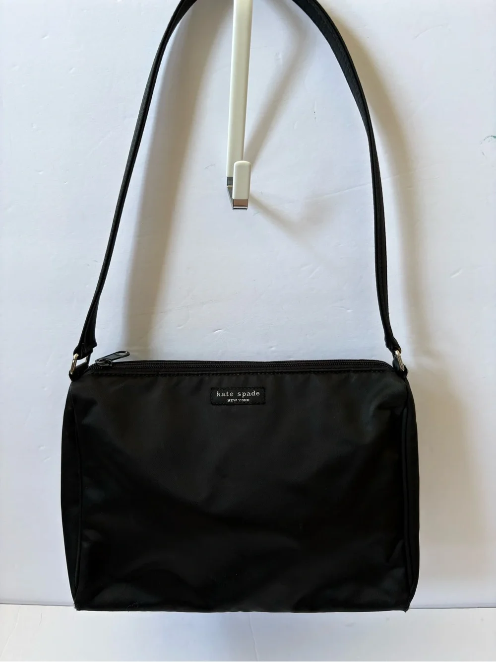 Kate Spade Black Nylon Top Handle Shoulder Bag Purse Preppy Academia Career S